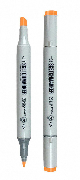 Маркер двухсторонний на спиртовой основе Sketchmarker Цвет Забавный апельсин 606x758