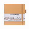Блокнот для зарисовок Sketchmarker 12*12 cм 80 л 140 г, твердая обложка Капучино 1