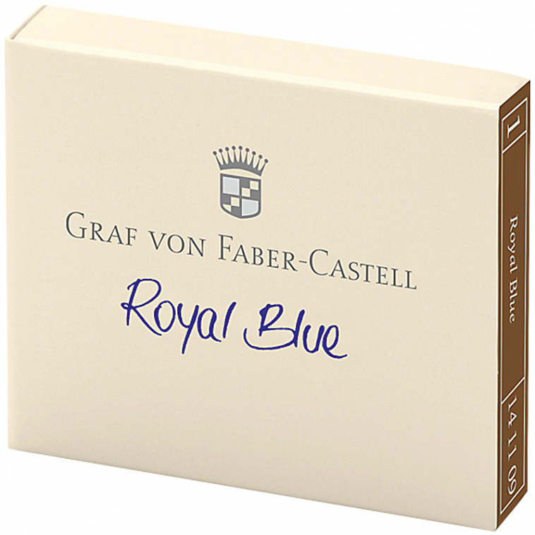 Картриджи чернильные "Graf von Faber-Castell" королевский синий, 6 шт, картонная коробка
