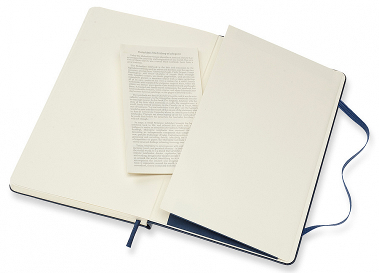 Записная книжка, пунктир Moleskine "Classic" Large 13х21 см 240 стр, твердая обложка синяя сапфир