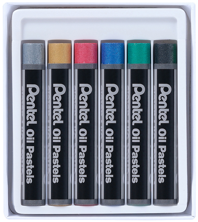 Набор пастели масляная Pentel 6 цв,  металлик 606x758