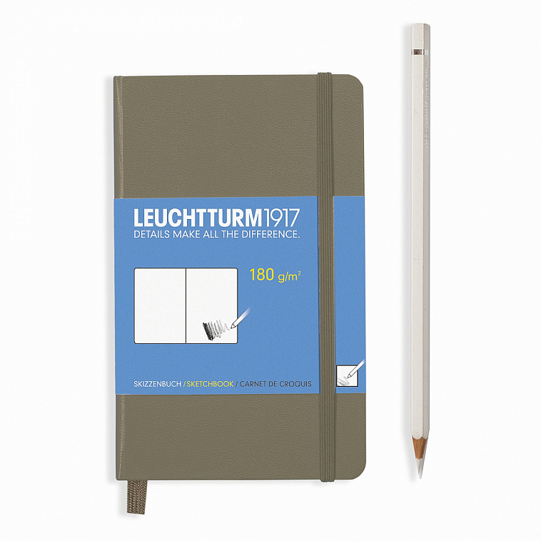 Скетчбук для эскизов нелинованный Leuchtturm1917 "SKETCHBOOK POCKET" А6 185 л хаки