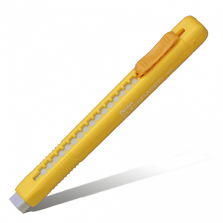 Ластик-карандаш Pentel "Clic Eraser" матовый, желтый корпус