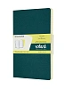 Записная книжка в линейку Moleskine "Voland" 2 шт Large 13х21 см 96 стр., обложка мягкая зелен/желт 1