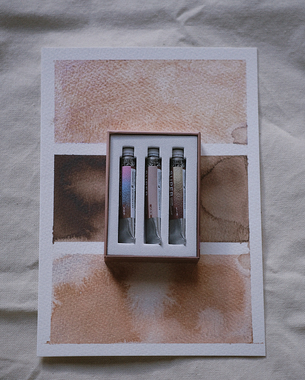 Набор акварели Super Vision "Mocha Mousse" 3 цв*8 мл туба в картонной коробке 606x758