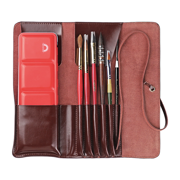 Пенал Mairtini кожаный для кистей и акварели 606x758