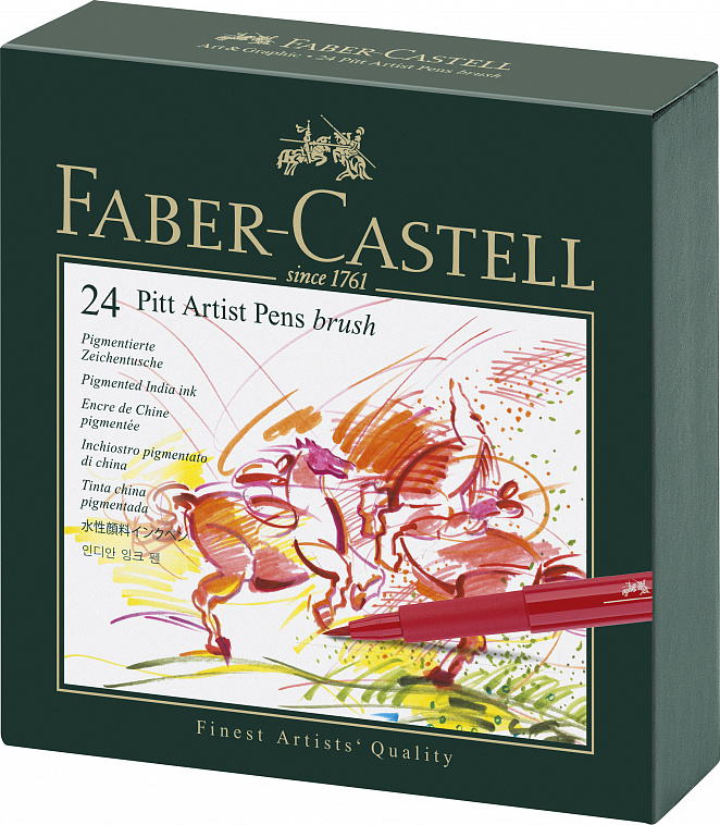 Набор ручек капиллярных Faber-Castell "Pitt artist pen" 24 цв, в студийной коробке