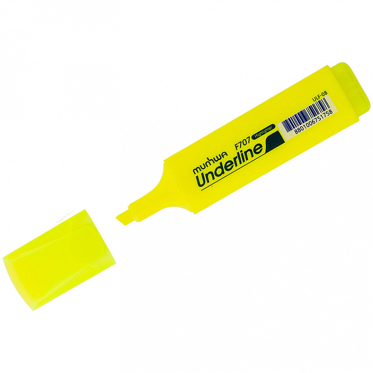 Текстовыделитель MunHwa "Highlighter" 1-5 мм, желтый