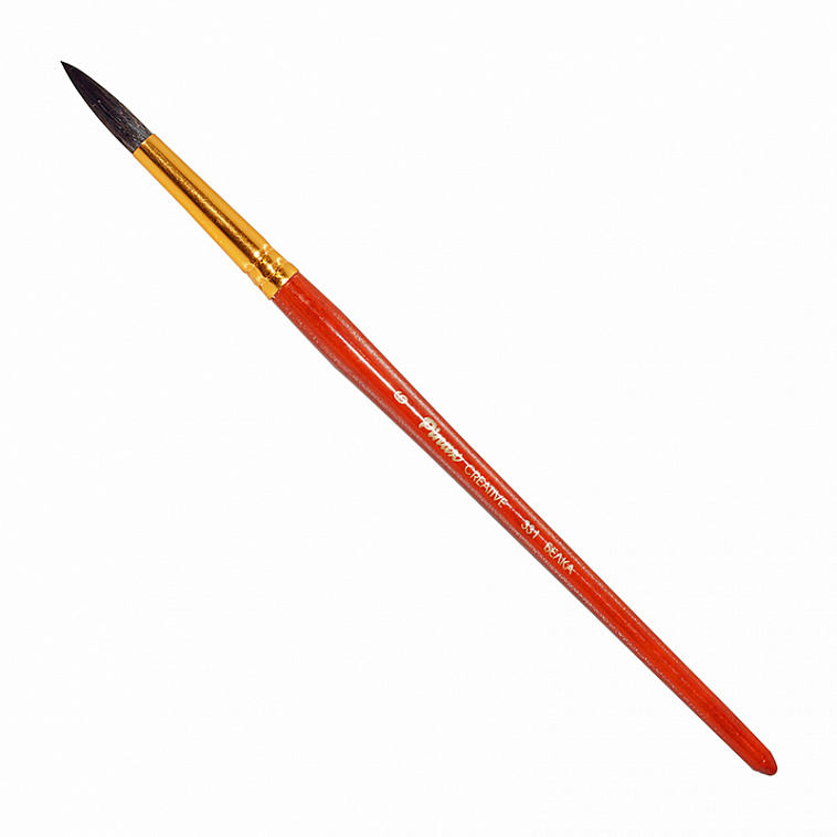 Кисть белка №6 круглая Pinax "Creative 331" короткая ручка 606x758
