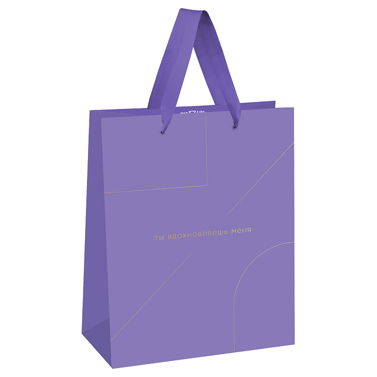 Пакет подарочный MESHU "Monocolor. Lavender" 26*32*12 см, отд. фольгой, матовая ламинация 606x758