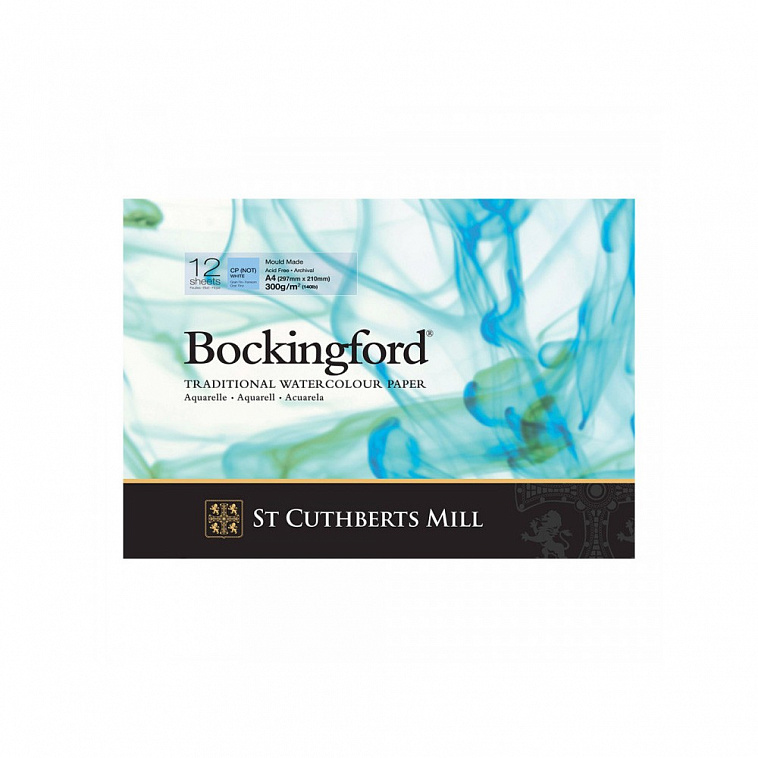 Альбом-склейка для акварели Bockingford C.P. среднее зерно 21х29,7 см 12 л 300 г белый 606x758