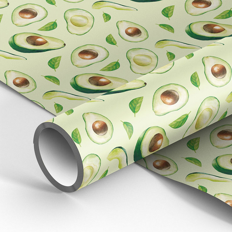 Упаковочная бумага глянцевая MESHU "Avocado" 70*100 см, 90 г 606x758