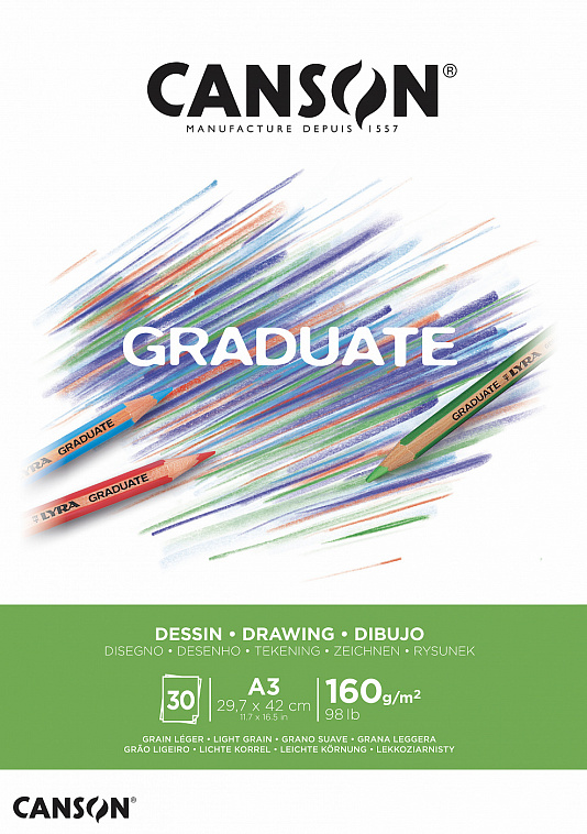 Альбом-склейка для смешанных техник Canson "Graduate" 29,7x42 см 30 л 160 г 606x758