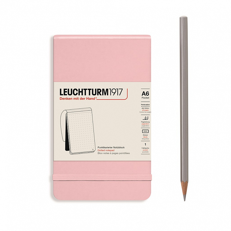 Блокнот в точку Leuchtturm Reporter Notepad Pocket 188 стр., твердая обложка розовый
