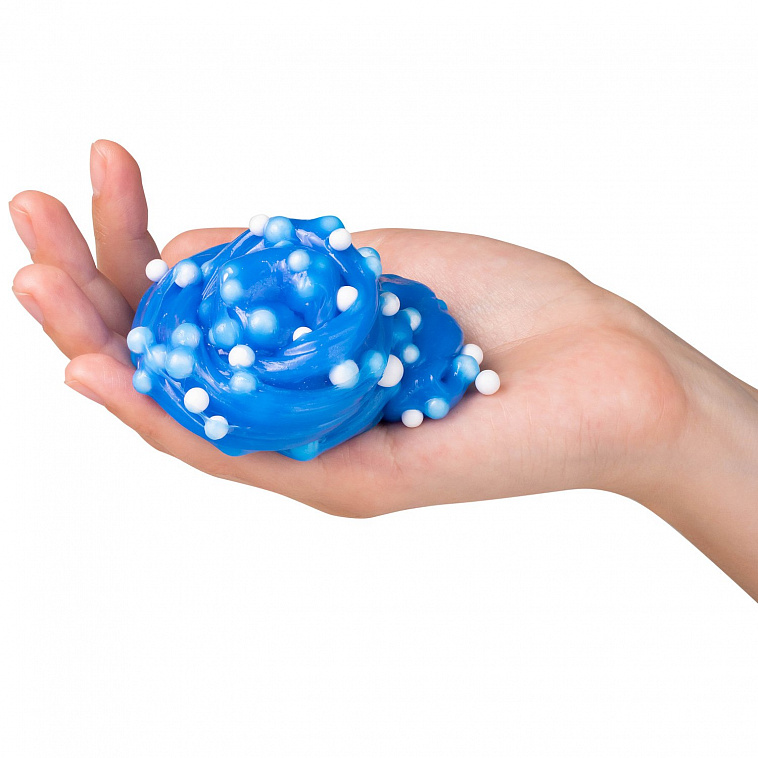 Игрушка для детей модели Slime синий с шариками, 130 г