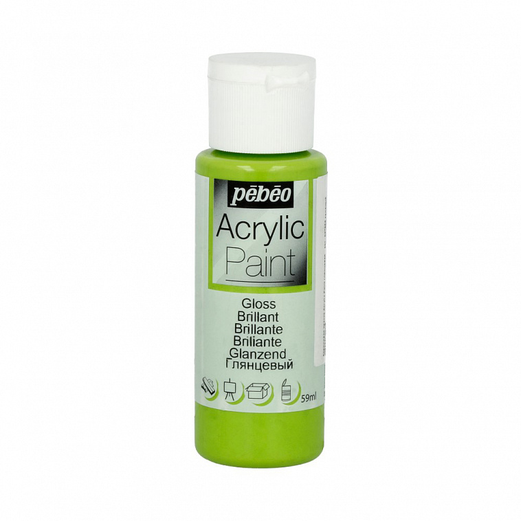 Акрил для декора Pebeo "Acrylic Paint" 59 мл, глянцевый, зеленый натуральный 606x758