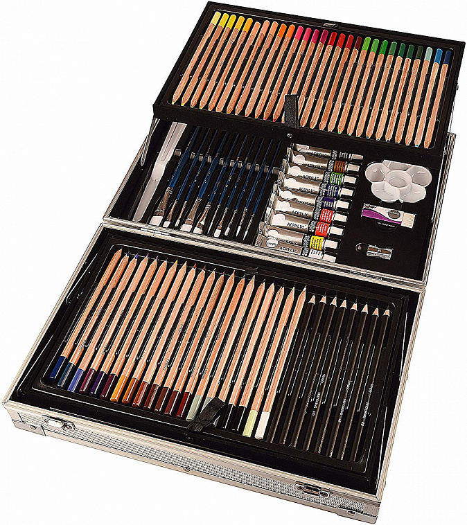 Художественный набор в чемодане SIMPLY "Complete Artist kit", 122 предметов 606x758