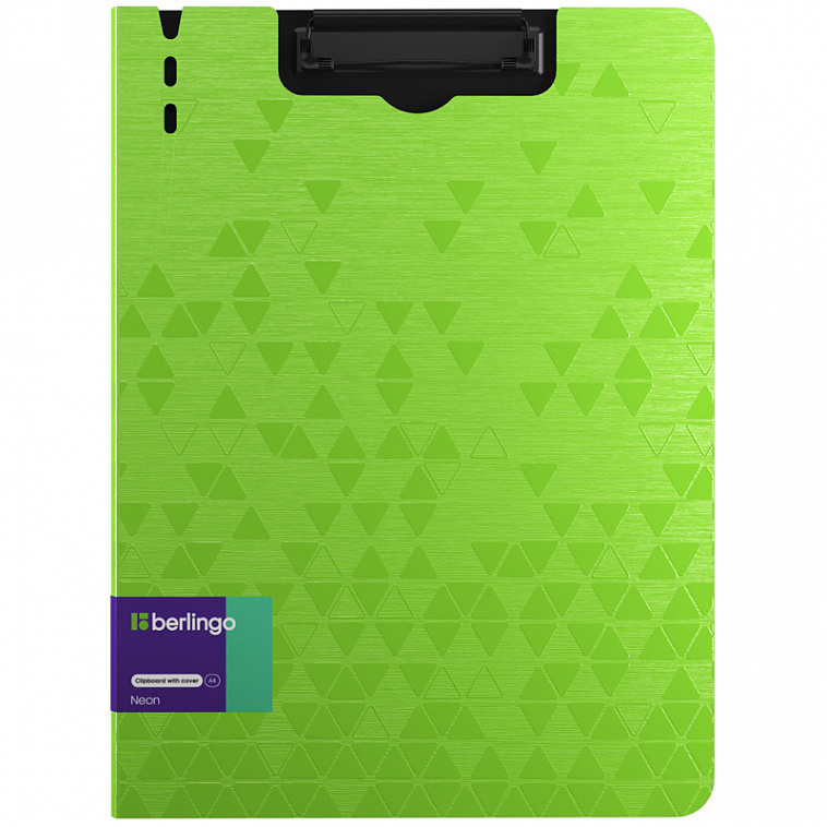 Папка-планшет с зажимом Berlingo "Neon" A4, пластик (полифом), 1800 мкм, зеленый неон