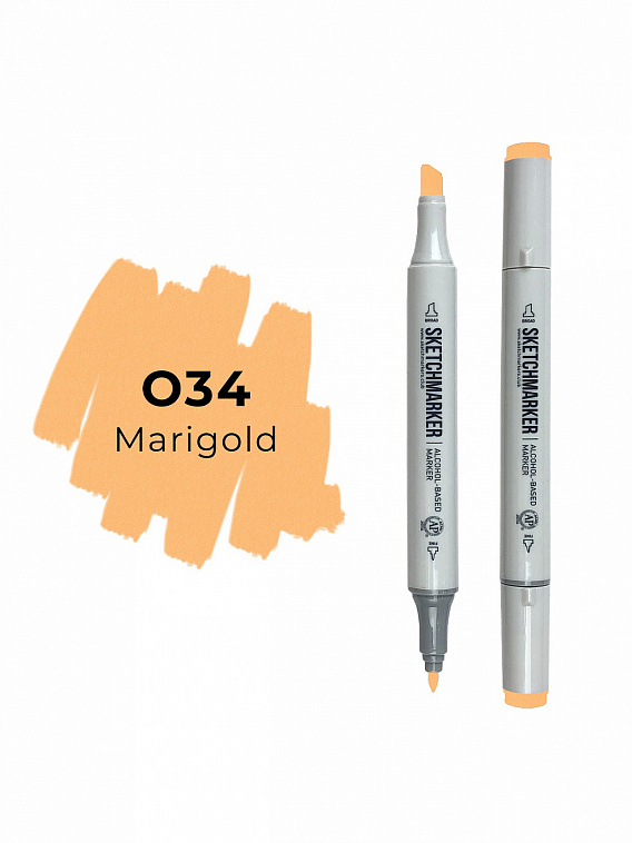 Маркер двухсторонний на спиртовой основе Sketchmarker Цвет Ноготки 606x758