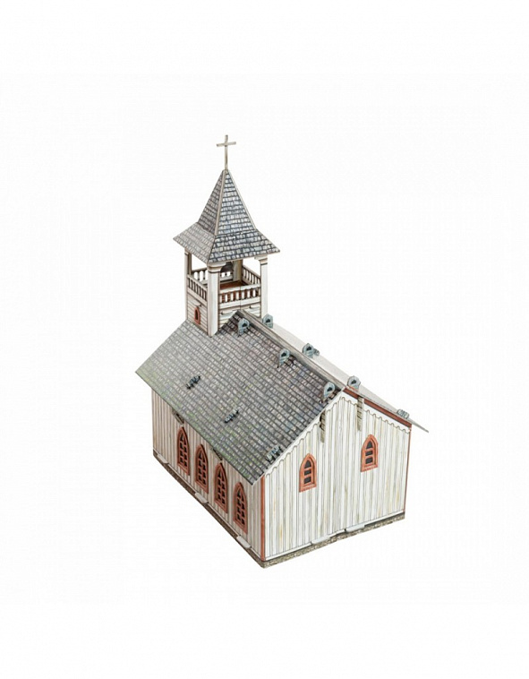 Сборная модель из картона Дикий запад "Церковь" 606x758