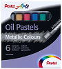 Набор пастели масляная Pentel 6 цв,  металлик 1
