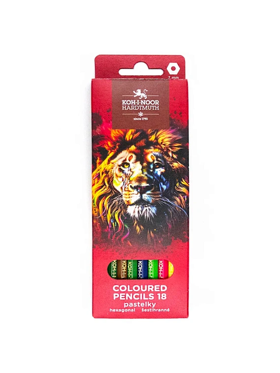 Набор карандашей цветные Koh-I-Noor "RED LION", 18 цв, картон.упак. с подвесом 606x758