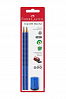 Набор карандашей чернографитных Faber-castell "GRIP 2001" твердость B, красный/синий + точилка 1