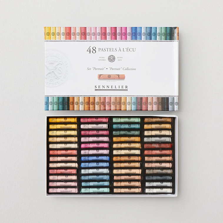 Набор сухой пастели Sennelier "A LECU" 48 цв портрет, в картонной коробке 606x758