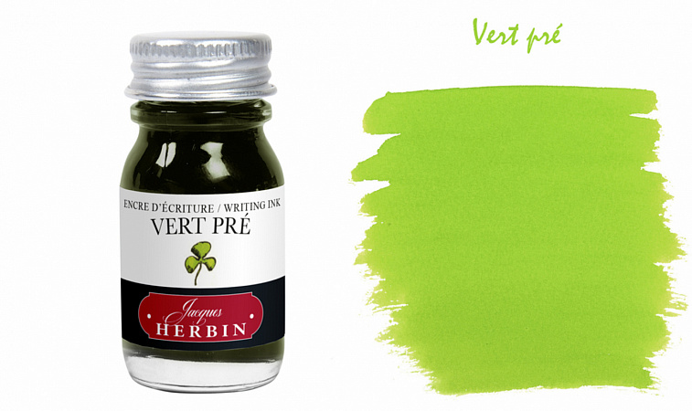 Чернила в банке Herbin,  10 мл, Vert pré Салатовый 606x758