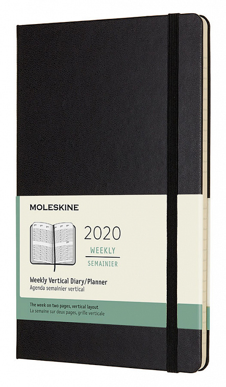 Еженедельник Moleskine "CLASSIC WKLY VERTICAL" Large 13х21 см 144 стр., черный