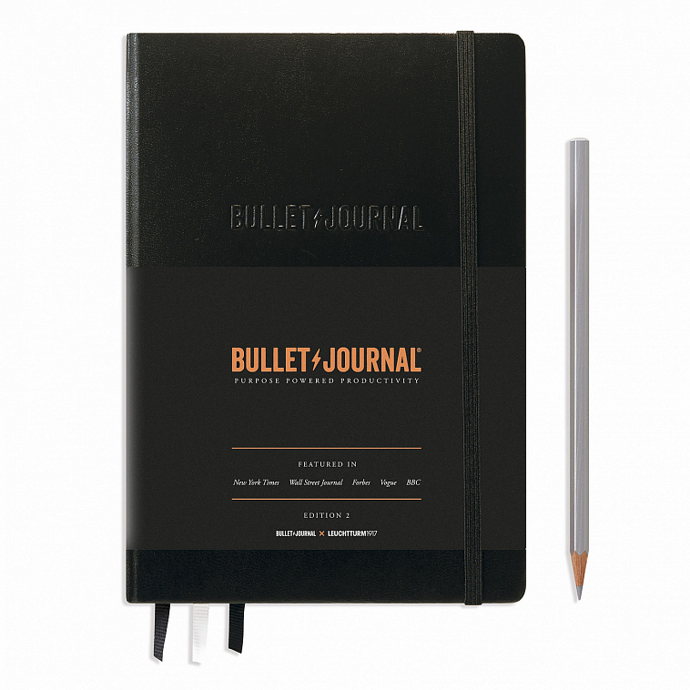 Записная книжка в точку Leuchtturm Bullet Journal А5 206 стр., 120 г, твердая обложка черная