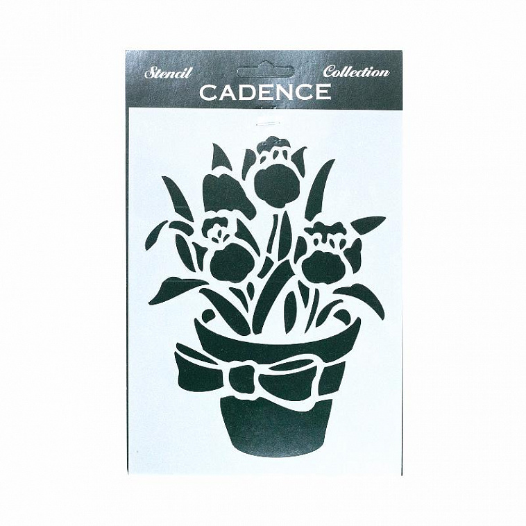 Трафарет Cadence 15*20 см Горшек с тюльпанами