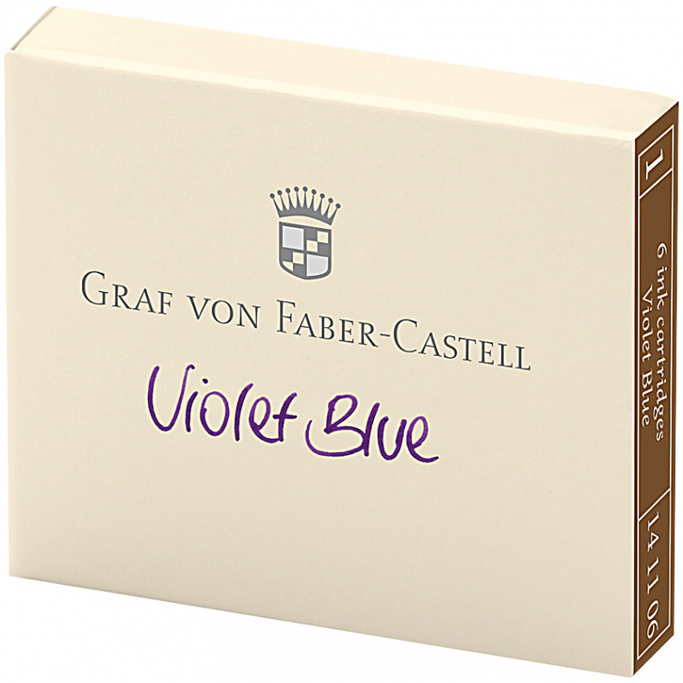 Картриджи чернильные "Graf von Faber-Castell" фиолетово-синий, 6 шт, картонная коробка