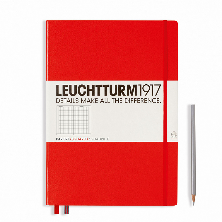 Книга для записей в клетку Leuchtturm1917 "LED MASTER" А4 233 л красный  