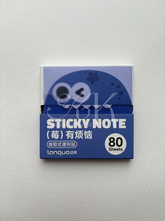 Блок самоклеящийся Languo, Z-сложение, 76х76 мм, 80 л, квадратный, синий 606x758