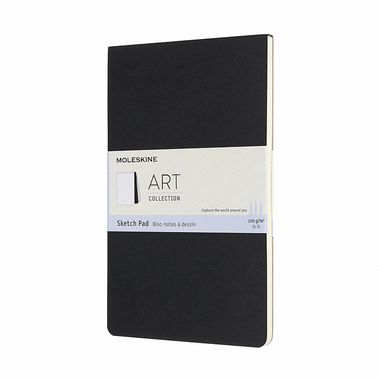 Блокнот для рисования Moleskine "Art soft sketch pad" Large130х210 мм 88 стр., обложка черная