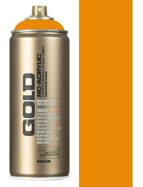 Краска для граффити Montana "Gold" 400 мл в аэрозоли, золотисто-желтая 606x758