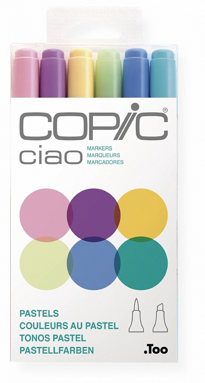Набор маркеров Copic "Ciao" Пастельные цвета 6 цветов  