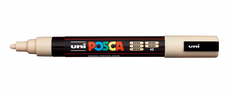 Маркер UNI "POSCA" PC-5M, 1,8-2,5 мм, наконечник пулевидный, цвет бежевый 606x758