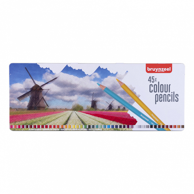 Набор карандашей цветных Bruynzeel "Голландия" 45 цв в металлической коробке   