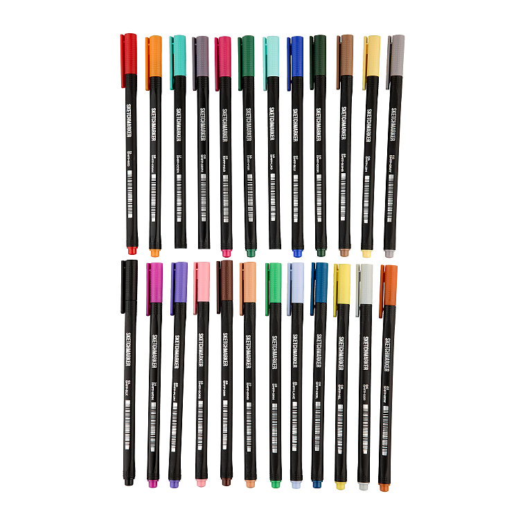 Набор цветных линеров Sketchmarker "Artist Fine Pen" 24 Studio цвета в картонной упаковке 606x758