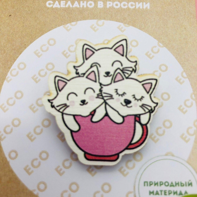 Значок "Kittens in a Cup"