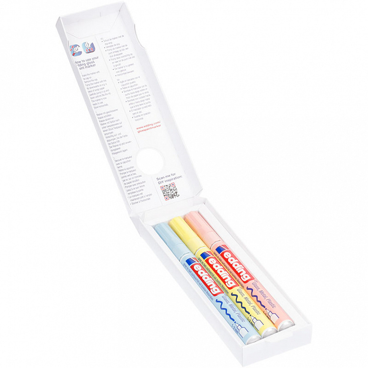 Набор маркеров декоративных, лаковых Edding 3 шт, 1-2 мм Пастельные цвета