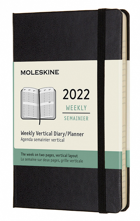 Еженедельник Moleskine "Classic WKLY VERTICAL" Pocket 9х14 см 144 стр., обложка черная