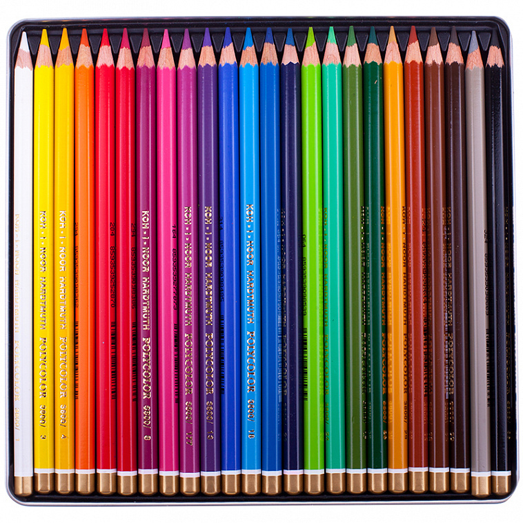 Набор карандашей цветных Koh-I-Noor "Polycolor" 24 шт в металле  