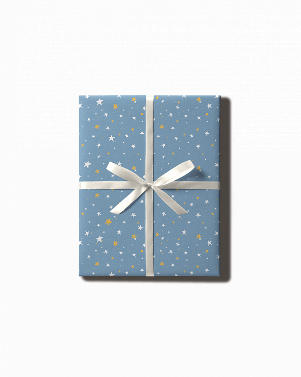 Бумага упаковочная "Blue stars" 606x758