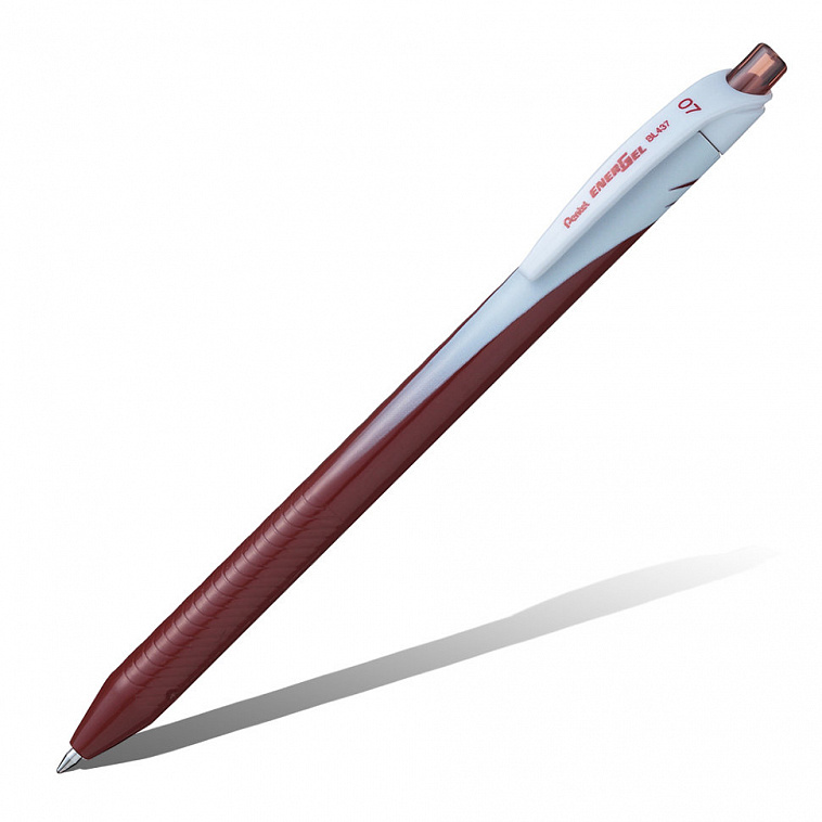 Гелевая ручка автомат Pentel "Energel" 0,7 мм одноразовая, коричневый стержень