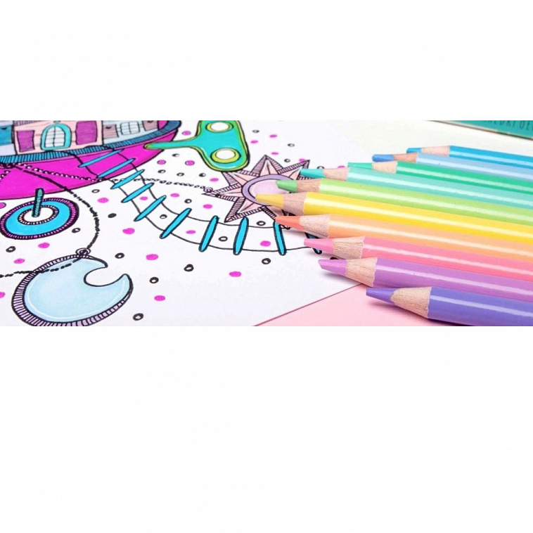 Набор карандашей цветных двухсторонних Colorino 12 шт, 24 пастельных цвета