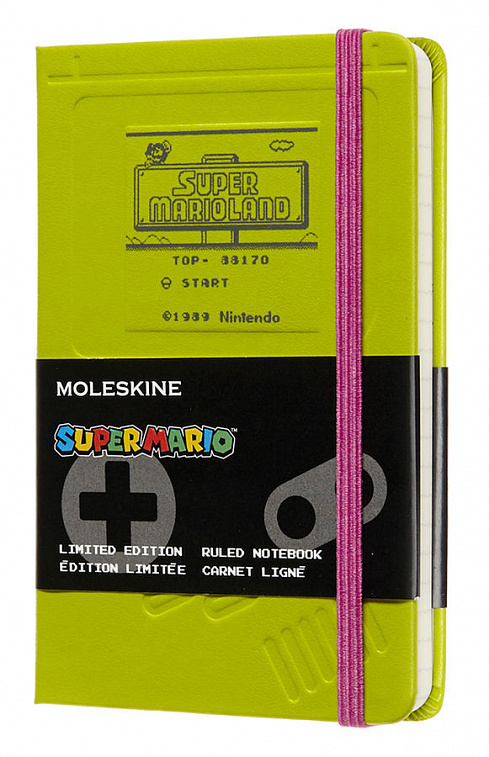 Блокнот в линейку Moleskine "Super Mario" Pocket 90x140 мм 192 стр, зелёный