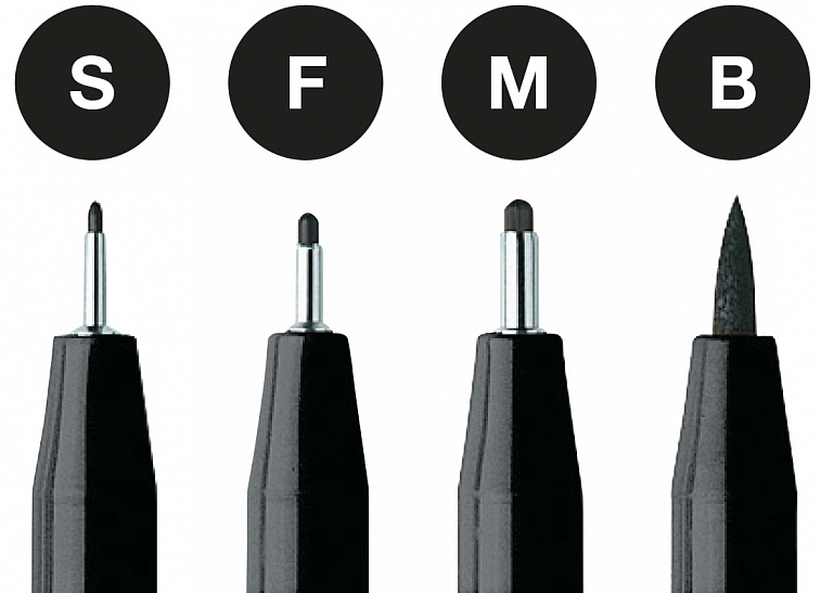 Набор ручек капиллярных Faber-Castell "PITT ARTIST PEN" (S,F,M,B) 4 шт, черный